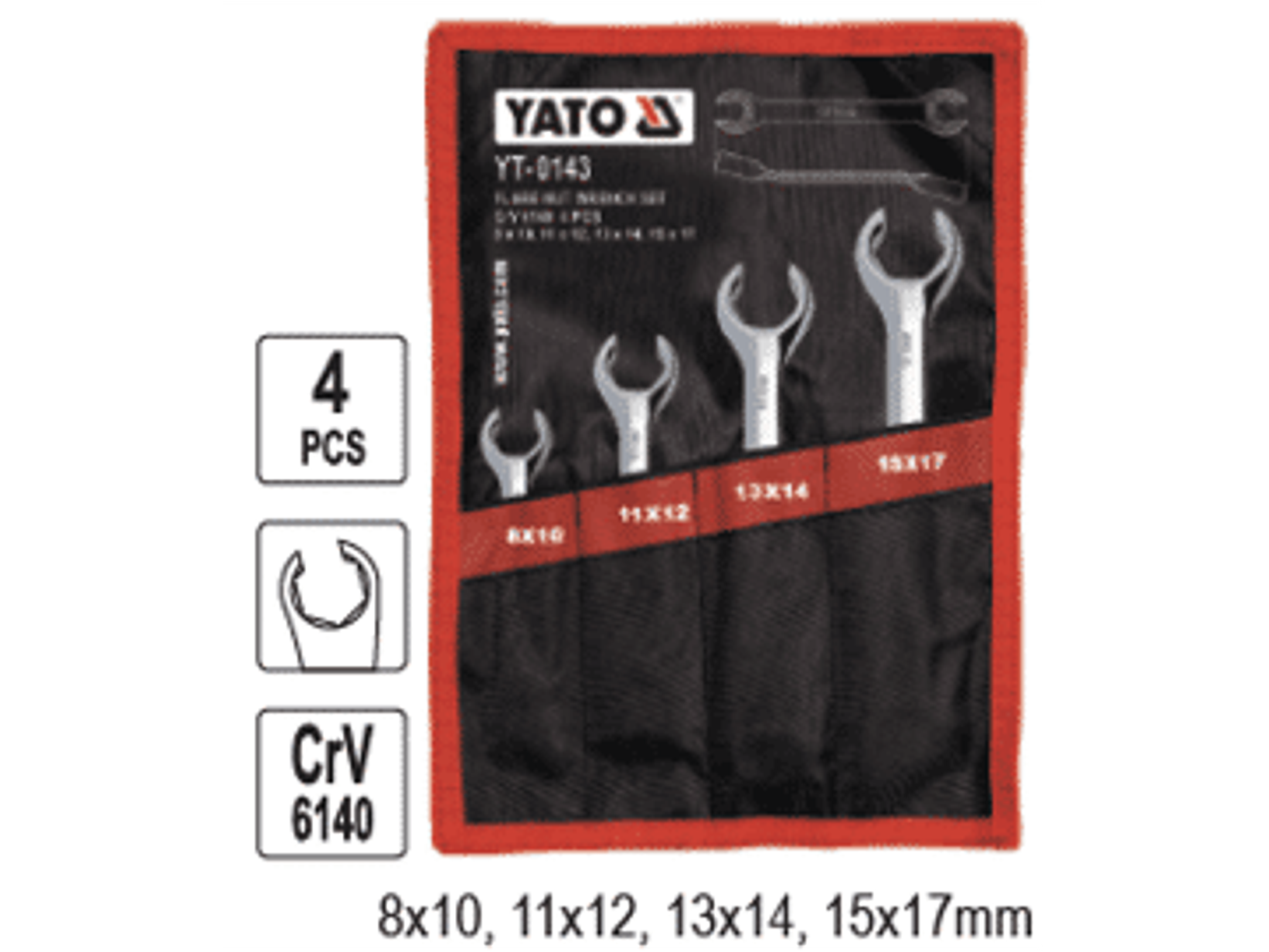 Jgo. Llaves corona tipo niplera, 4 pzas.