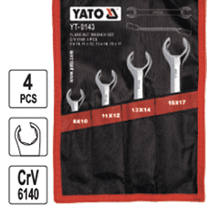 Jgo. Llaves corona tipo niplera, 4 pzas.