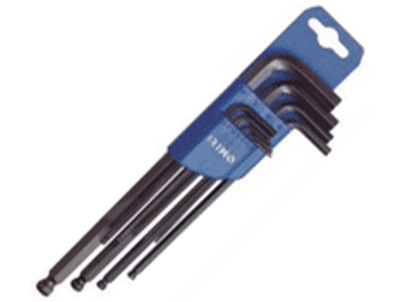 Juego de llaves Allen largas con bola 9 pzas