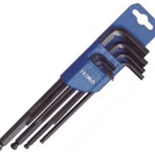 Juego de llaves Allen largas con bola 9 pzas