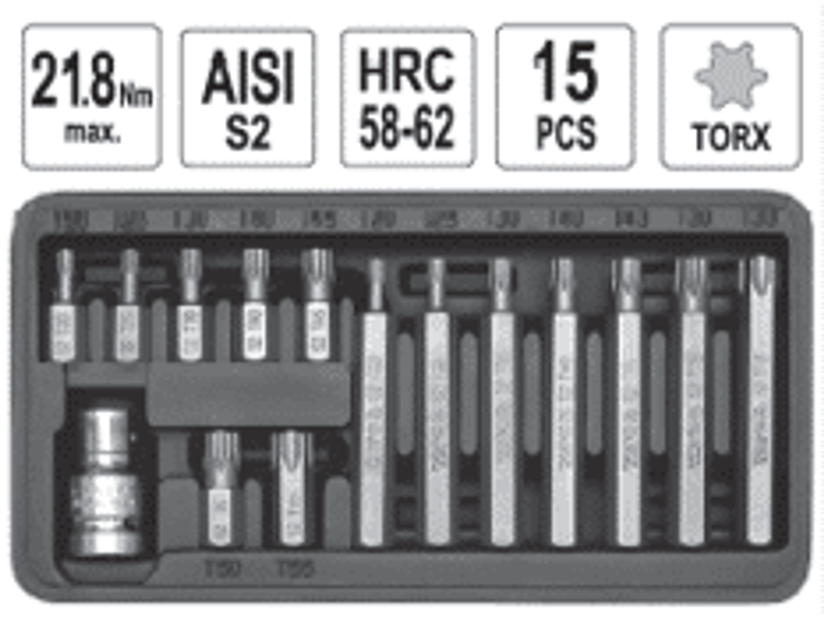 Juego de puntas TORX, cortas y largas