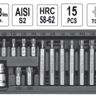 Juego de puntas TORX, cortas y largas