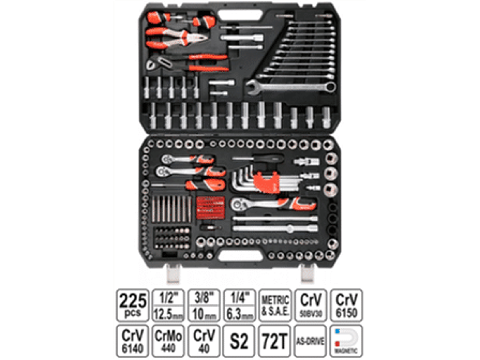 MALETA CON 225 HERRAMIENTAS