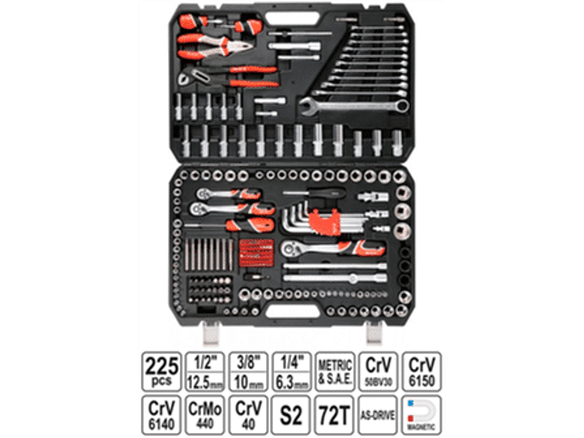 MALETA CON 225 HERRAMIENTAS