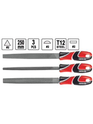Juego de limas 250mmL, 3pzas