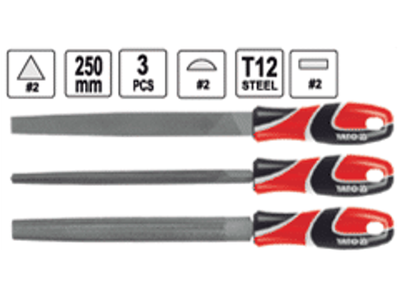 Juego de limas 250mmL, 3pzas