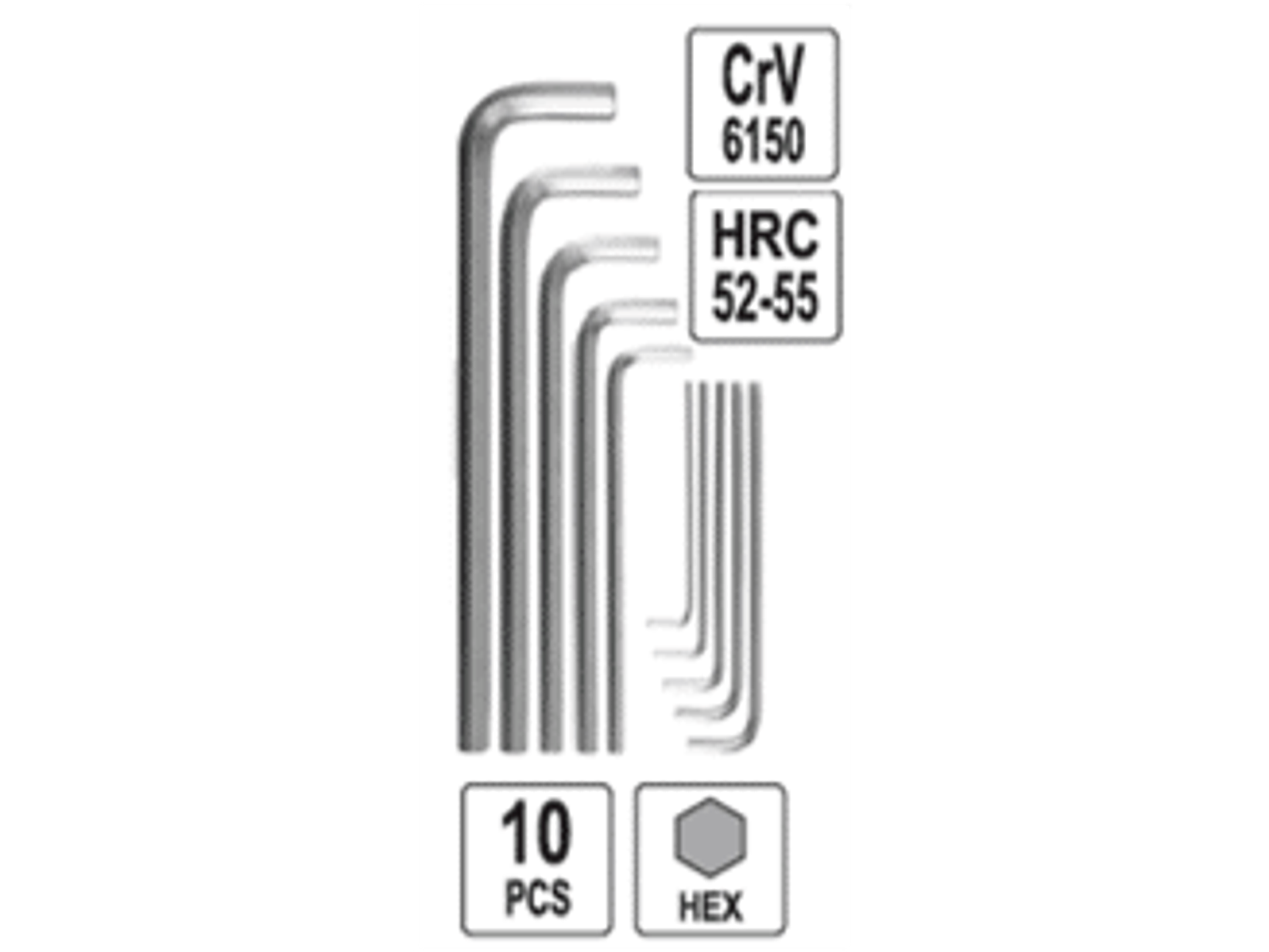 Jgo. llaves Allen 3 a 17mm, extra larga, 10 pzas.