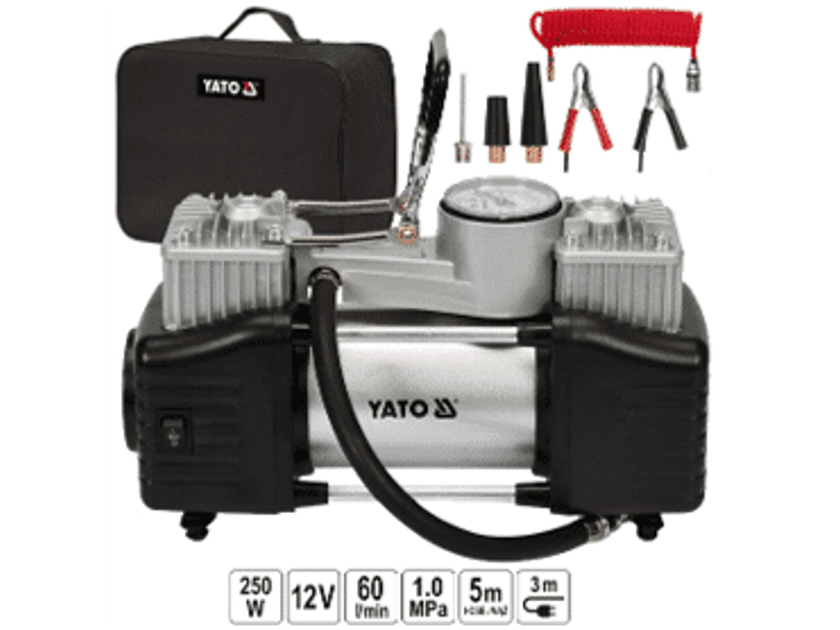 ompresor con un manómetro de precisión con una tensión de alimentación de 12-13,8 V