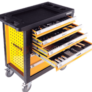 Carro Vorel (Grupo Yato) con 6 bandejas, 177 piezas para diferentes tipos de trabajo