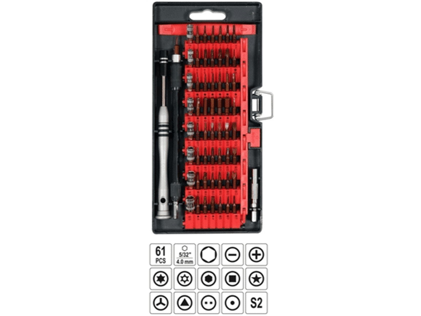 Set de 61 piezas para el mantenimiento de teléfonos móviles, smartphones, tablets, navegación y reparación de relojes y gafas.