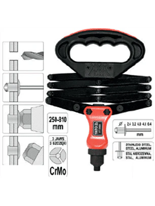 Remachadora tipo fuelle, 2,4 - 3,2 - 4,0 - 4,8 - 6,4 mm