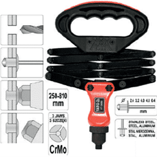 Remachadora tipo fuelle, 2,4 - 3,2 - 4,0 - 4,8 - 6,4 mm