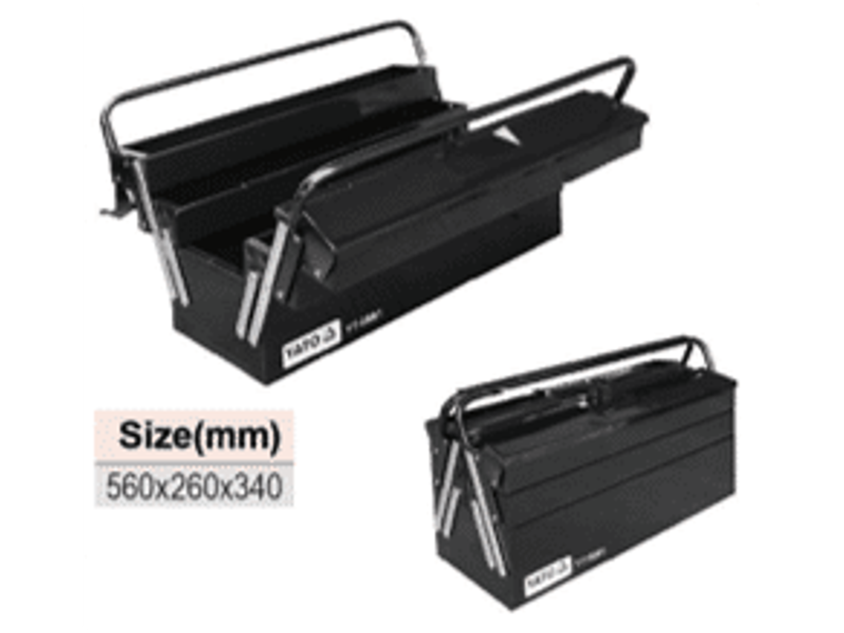 Caja p/herramientas metálica plegable (360x150x115mm)