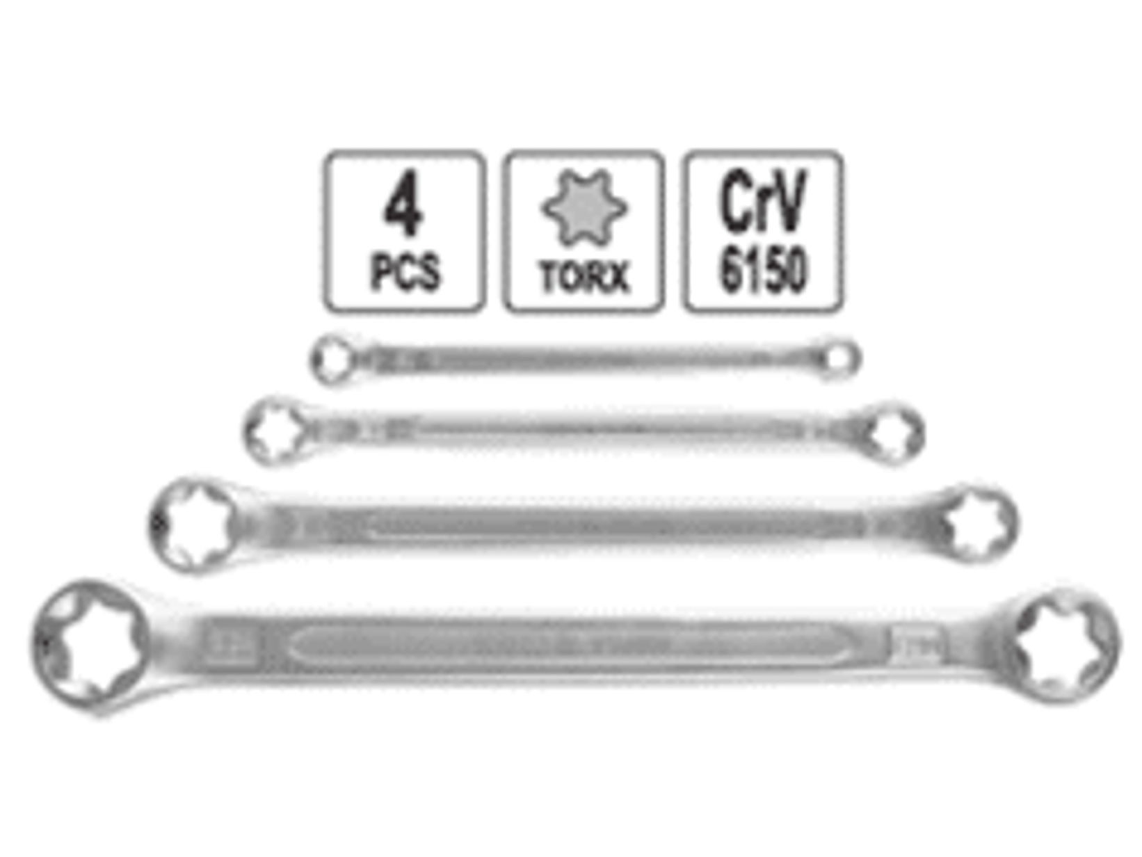 Juego de llaves estrella (torx hembra), 4 piezas