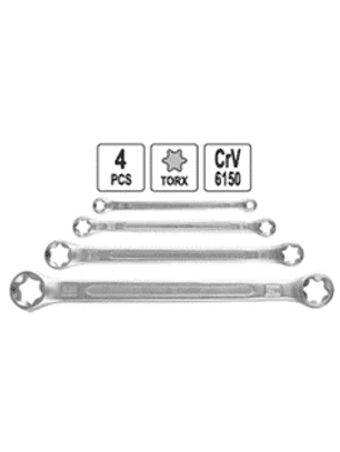 Juego de Llaves Torx Hembra (Estrella) E6 a E24, 4 Piezas