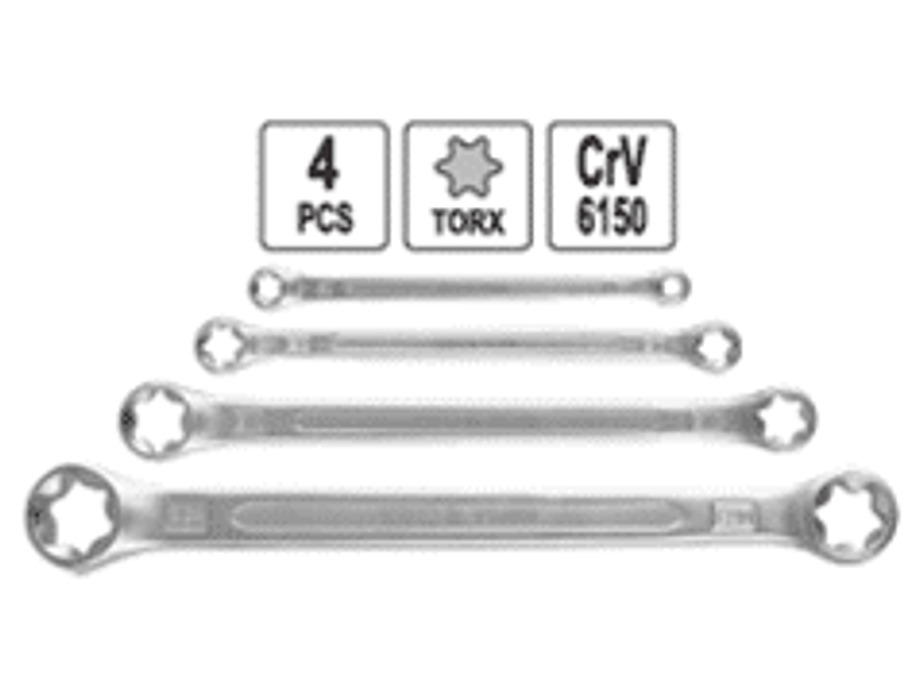 Juego de llaves estrella (torx hembra), 4 piezas