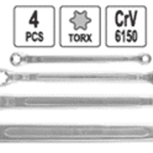 Juego de llaves estrella (torx hembra), 4 piezas