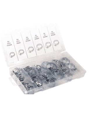 DISPLAY DE 6 MEDIDAS DE ABRAZADERAS CON PERNOS 34 PIEZAS Caja abrazadera de acero con perno ajuste medidas diametro 15