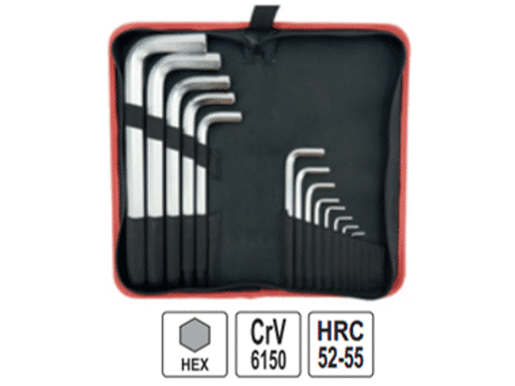 Jgo. llaves Allen 1,5 a 19mm, larga, 13 pzas.