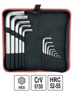 Juego de Llaves Allen Largas 1,5 a 19 mm, 13 Piezas