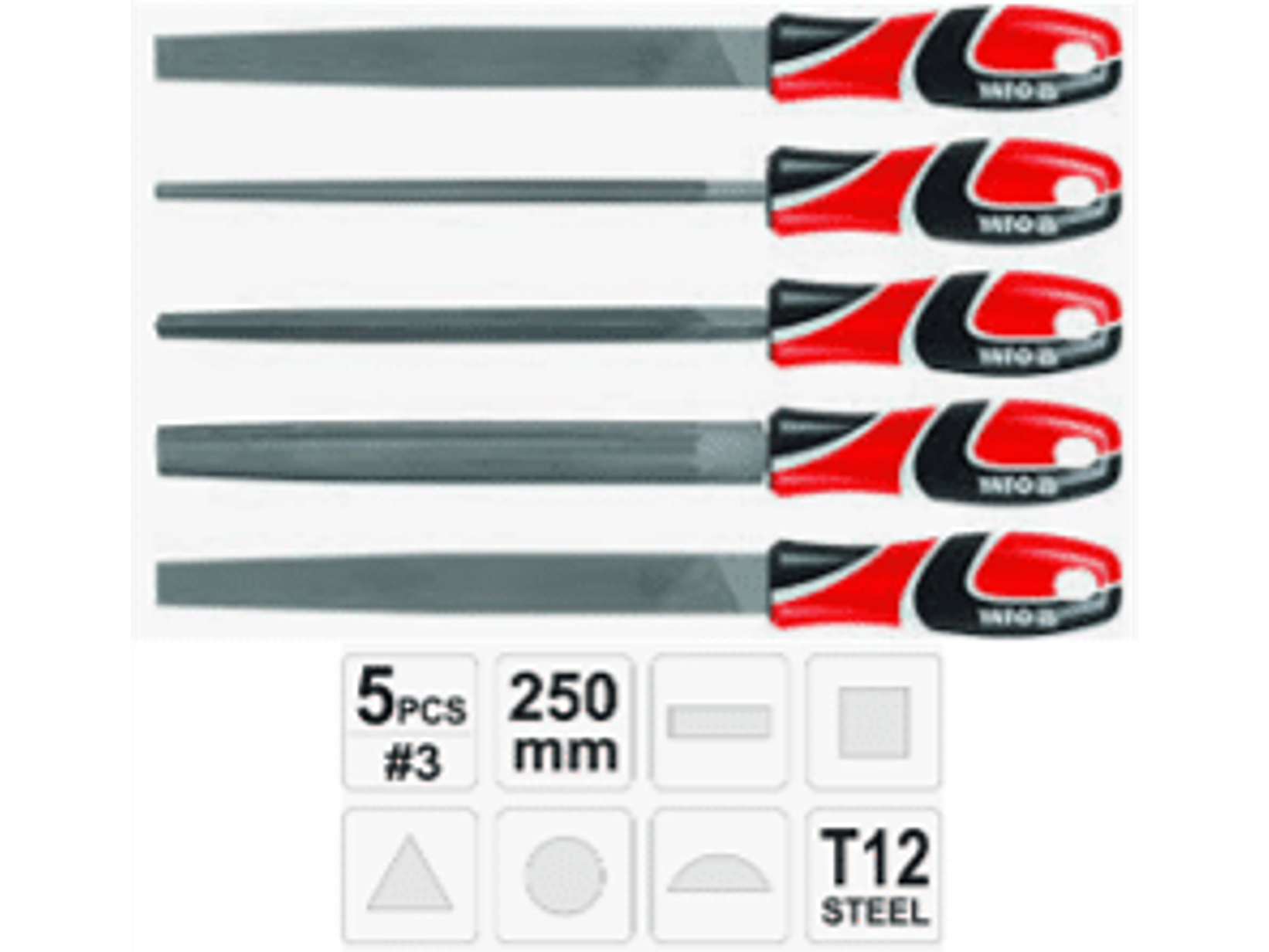 Juego de limas 250mmL, 5pzas