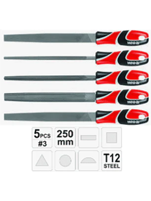Juego de limas 250mmL, 5pzas