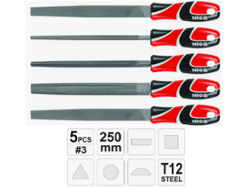 Juego de limas 250mmL, 5pzas