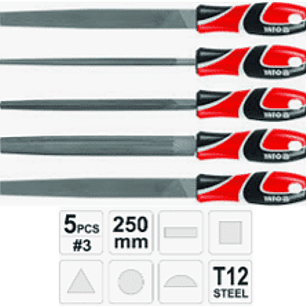 Juego de limas 250mmL, 5pzas