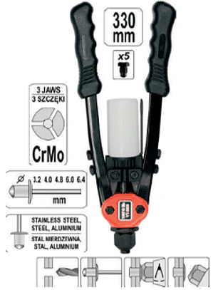 Renachadora 330 mmL, 3,2 - 4,0 - 4,8 - 6,0 - 6,4 mm