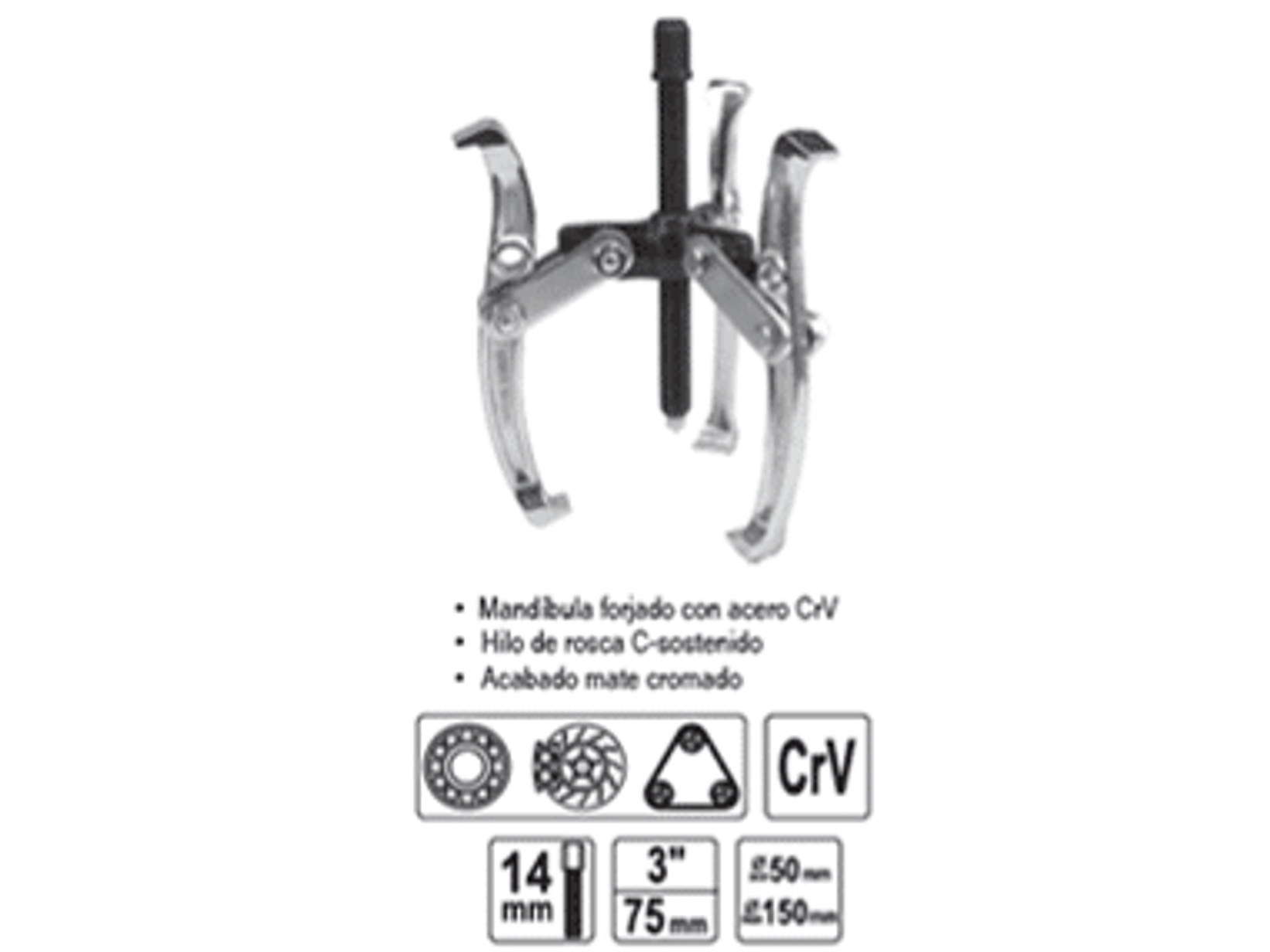 Extractor de rodamientos de 3 brazos de 3