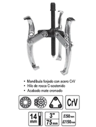 Extractor de rodamientos de 3 brazos de 3