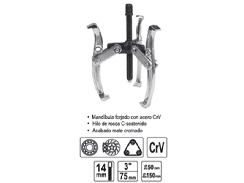 Extractor de rodamientos de 3 brazos de 3