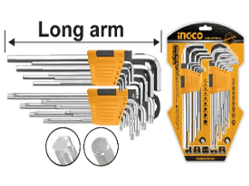 JUEGO DE LLAVES ALLEN-TORX 18 UNIDADES - 9 LLAVES HEXAGONALES/ ALLEN DE 1