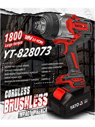 LLAVE DE IMPACTO INALÁMBRICA 18 V. 1800NM CUADRANTE DE 3/4