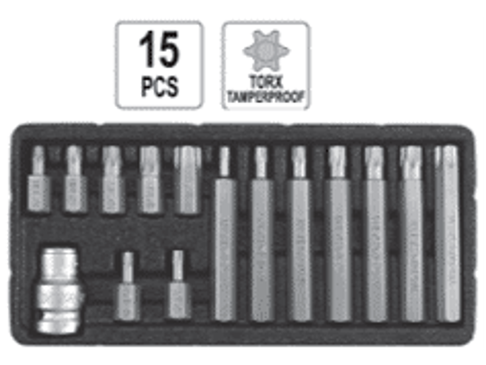 Juego de puntas TORX de seguridad, cortas y largas