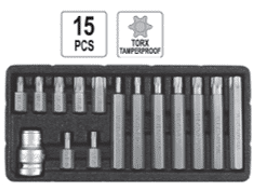 Juego de puntas TORX de seguridad, cortas y largas