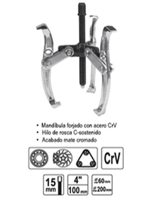 Extractor de rodamientos de 3 brazos de 4