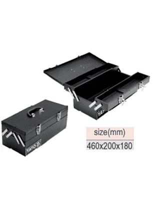 Caja p/herramientas metálica, plegable (460x200x180mm)
