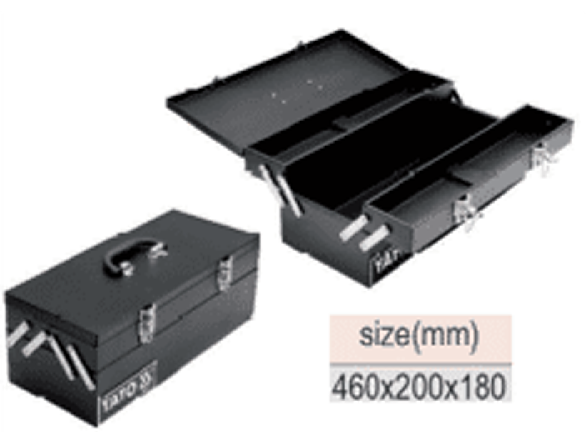 Caja p/herramientas metálica, plegable (460x200x180mm)