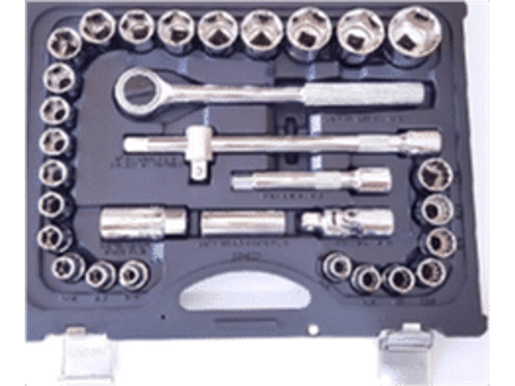 Juego de 32 piezas de dados 1/2 en pulgadas. 18 pzas