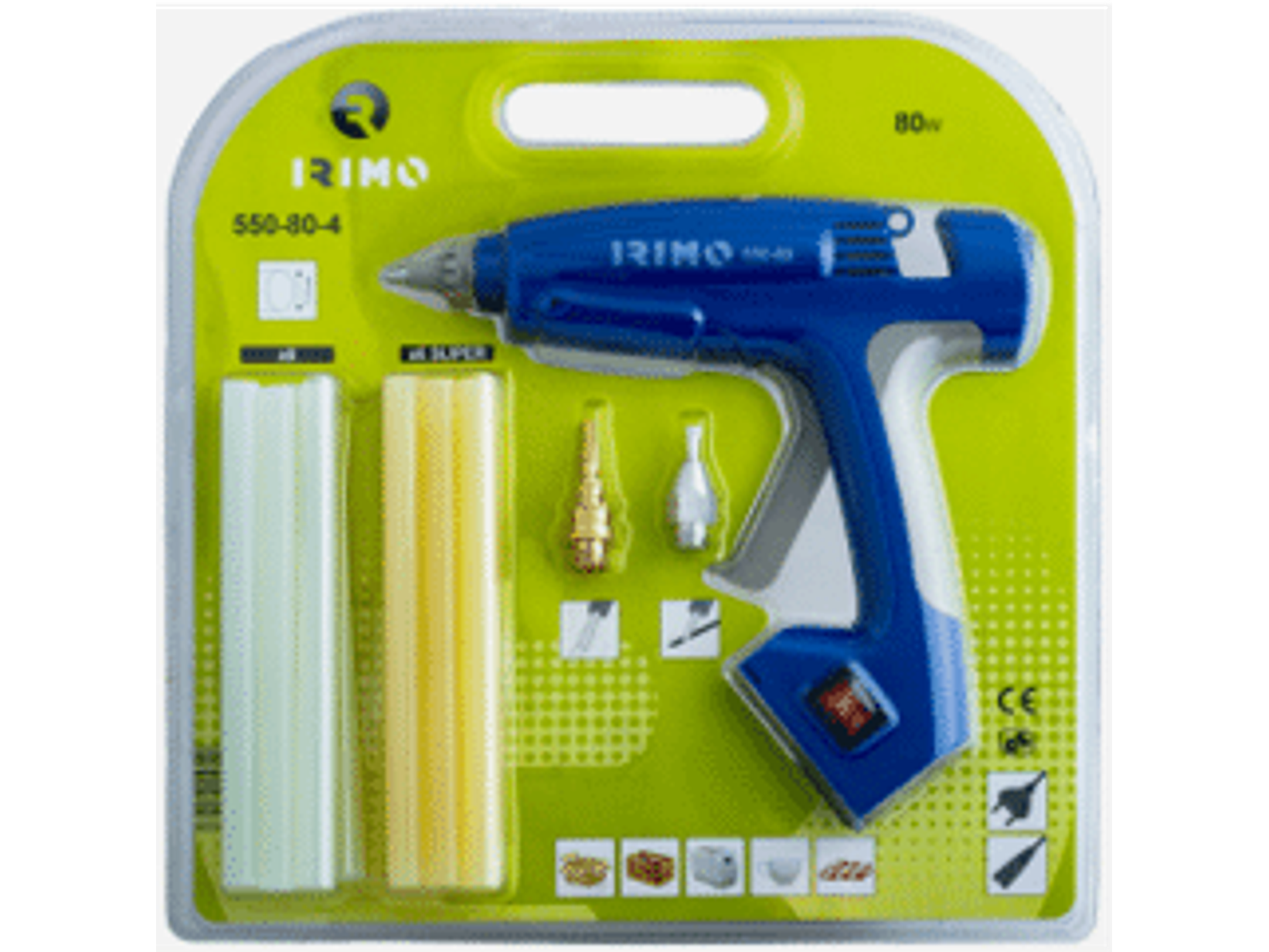 Juego de pistola para pegamento con 12 barras de pegamento y boquillas.