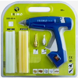 Juego de pistola para pegamento con 12 barras de pegamento y boquillas.