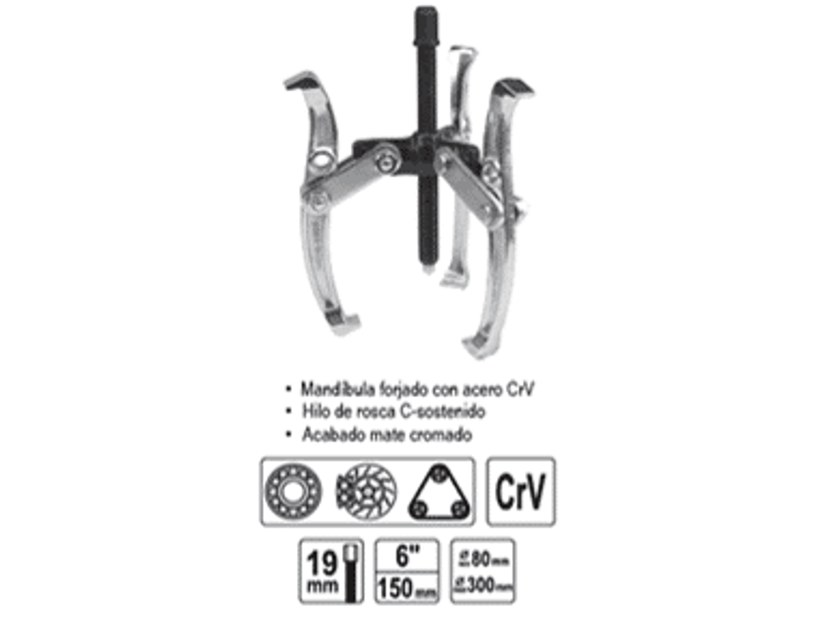 Extractor de rodamientos de 3 brazos de 6