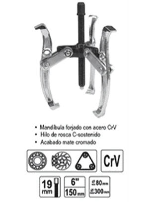 Extractor de rodamientos de 3 brazos de 6