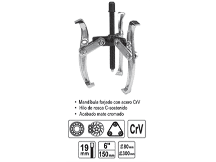 Extractor de rodamientos de 3 brazos de 6