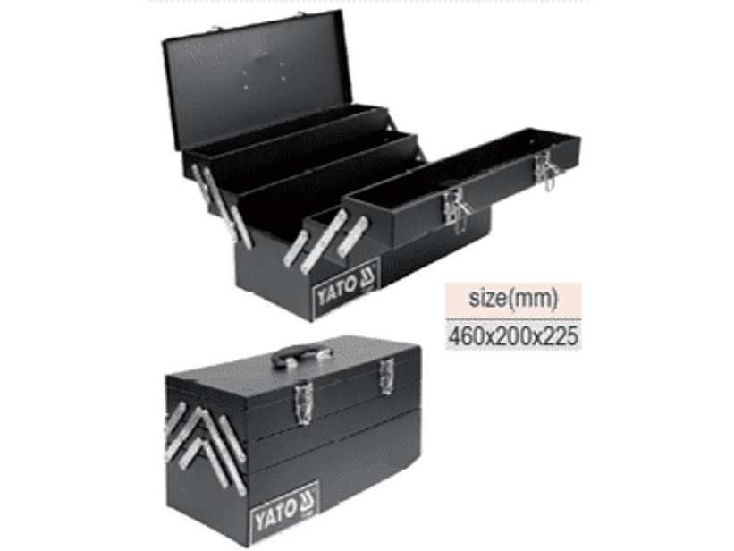 Caja p/herramientas metálica, plegable (460x200x225mm)