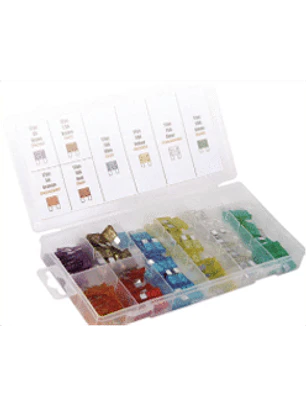 DISPLAY FUSIBLES 96 PIEZAS Contenido 96 piezas - 12 unidades de 3 amp/ 5 amp/ 7