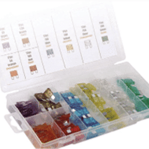 DISPLAY FUSIBLES 96 PIEZAS Contenido 96 piezas - 12 unidades de 3 amp/ 5 amp/ 7