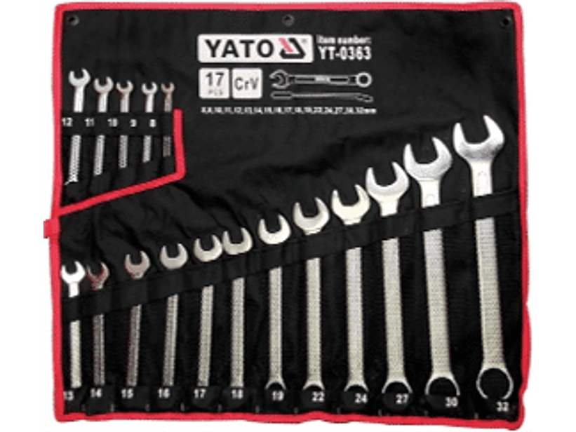 Juego de llaves punta / corona, 8-32 mm, 17 piezas