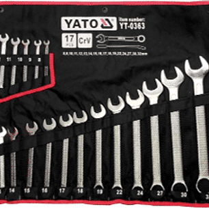 Juego de llaves punta / corona, 8-32 mm, 17 piezas